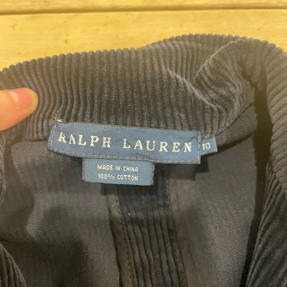 Vintage Blue Label Ralph Lauren navy corduroy blazer size 10 - Picture 2 of 4